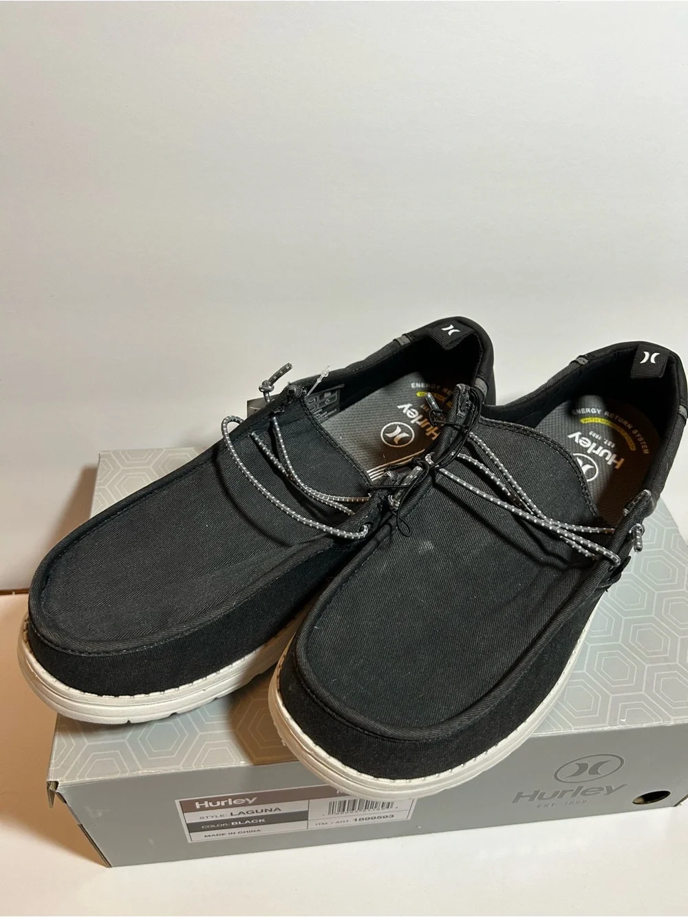 Hurley Black Men's Slip-On Canvas Loafers Laguna